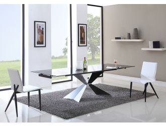 Extendable Glass-Top Dining Table
