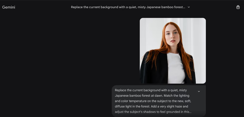 Gemini prompt for a background change on photo.