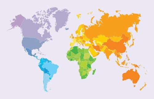 Colorful World Map vector
