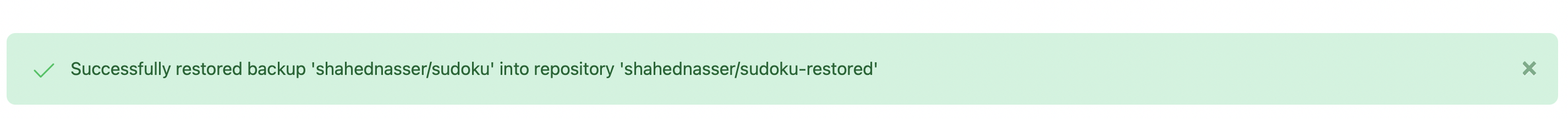 finished restore on Rewind