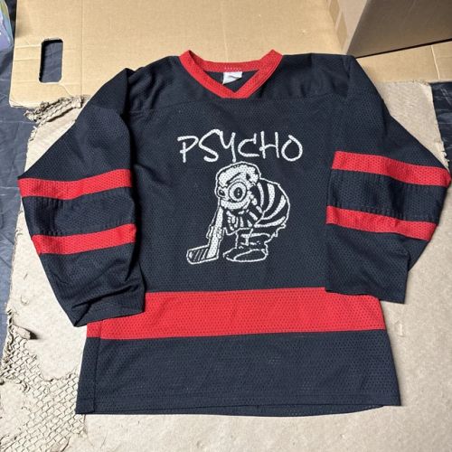 Vintage Hockey Jersey Men’s Large Black Beer League Jersey Psycho