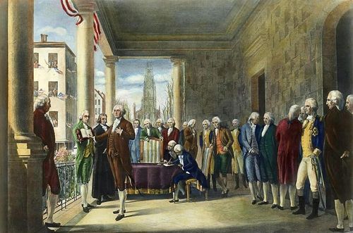 inauguration of george washington by ramon elorriaga