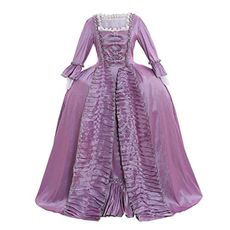 CosplayDiy Women's Queen Marie Antoinette Rococo Ball Gown Gothic Victorian Dress Costume Purple XL