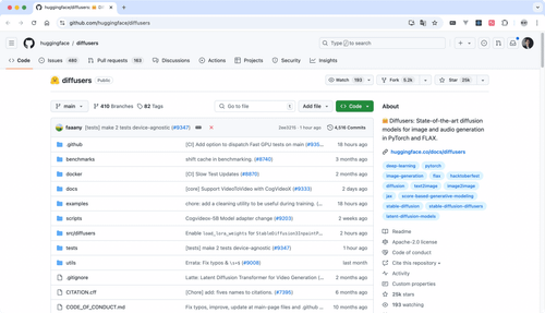 Github 开源 AI 图像生成工具Hugging Face Diffusers