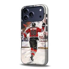 IKPYTREE Custom Hockey Phone Case for iPhone 17 Air 16E 16 15 14 13 12 11 Pro Max Plus XR X - Personal Name and Number - Ottawa S Athletes on Heavyduty Back Cover