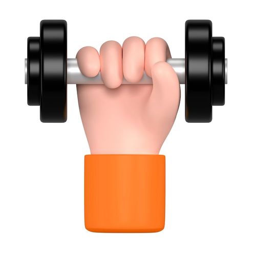 Photo hand lifting dumbbell png sticker 3d fitness graphic transparent background