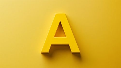 Letter A capitalized 3D render