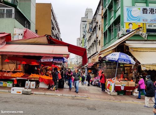 Bustling Tai Po market scene