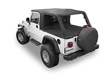Mastertop Bimini Top Plus - Fits Jeep Wrangler Unlimited LJ 2004-2006 - Jeep Soft Tops for Wrangler 2004 Jeep Wrangler Soft Top Jeep Bikini Top Jeep LJ Soft Top - Easy On, Easy Off - Heavy Duty Fabric