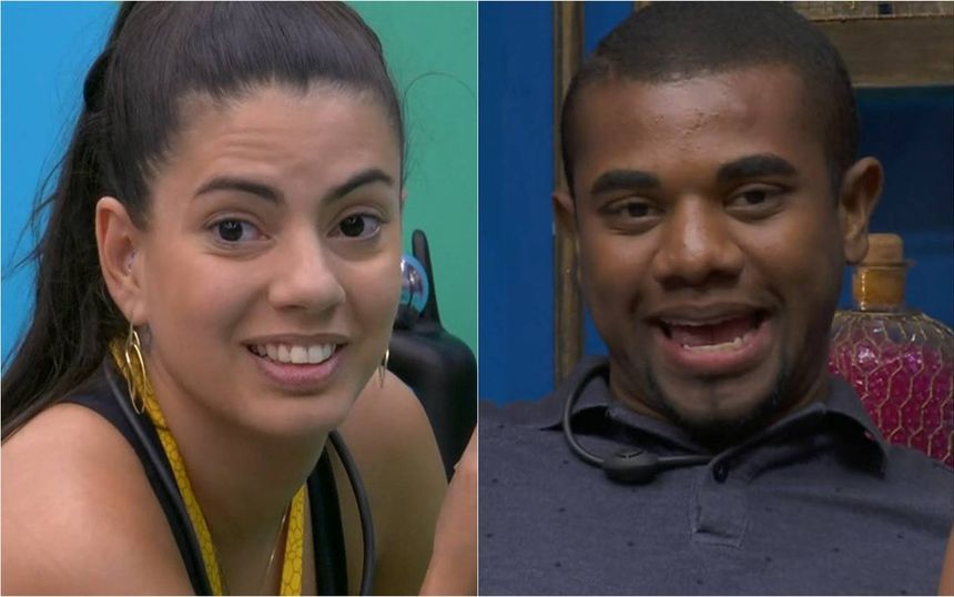 Montagem de fotos de Fernanda Bande e Davi Brito no BBB 24