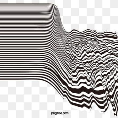 an abstract black and white pattern with wavy lines in the shape of waves on a transparent background