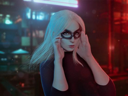 Black Cat mask (MARVEL SPIDER-MAN )