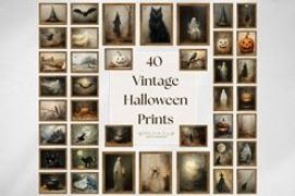 SET of 40 Vintage Halloween Printable Wall Art Gallery Print Product Image 1