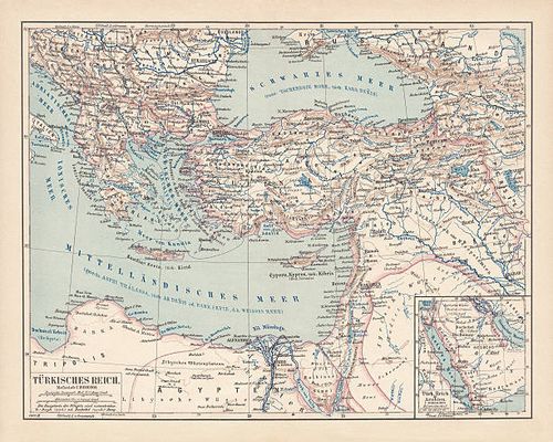 Ottoman Empire, lithograph, published in 1878 Ancient map of Ottoman Empire. Lithograph, published in 1878. ottoman-empire-map stock illustrations