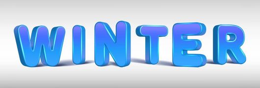 grandes letras 3d de inverno azul. isolado vetor