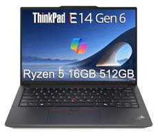 Lenovo ThinkPad E14 Gen 6 Business Laptop (14" FHD+ Anti-Glare, AMD Ryzen 5 7535U, 16GB DDR5 RAM, 512GB SSD, 6-Core (Beats Intel i7-1355U)), Fingerprint, Backlit KB, 1080p Webcam, Wi-Fi 6, Win 11 Pro