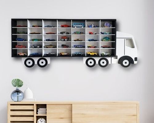 Storage for car vector model, Wood Truck , Wooden Shelf , Display Case , Toy Storage , Playroom , Rack , Wall Decor , organizer, CDR & DXF