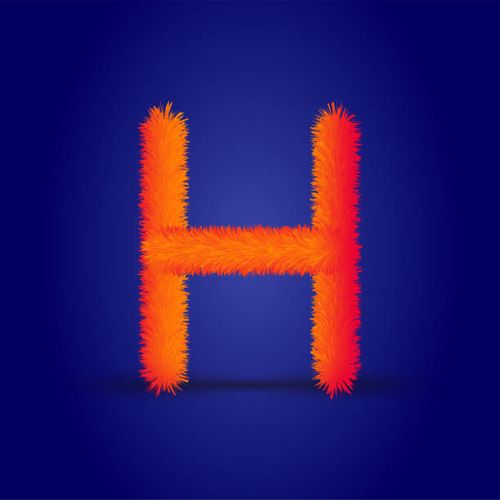 the letter h in fur. - cute-letter-h stock illustrations