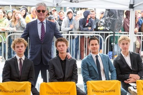 (L-R) Walker Halls, Simon Halls, Henry Halls, Matt Bomer and Kit Halls
