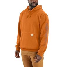 Carhartt Men's Loose Fit Midweight Logo Sleeve Graphic Sweatshirt, Rust Heather, X-Small