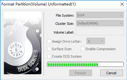 format EXT4/3/2 in Windows
