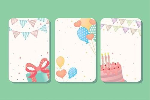 birthday cards set vector