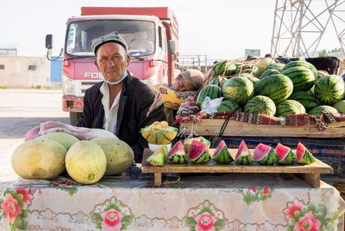 Historic Silk Road caravan in Kashgar