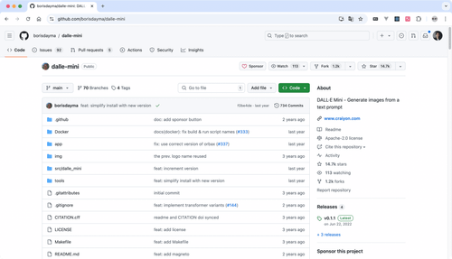 Github 开源 AI 图像生成项目DALL-E Mini