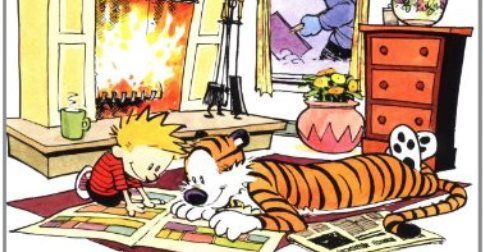 Calvin and Hobbes reading