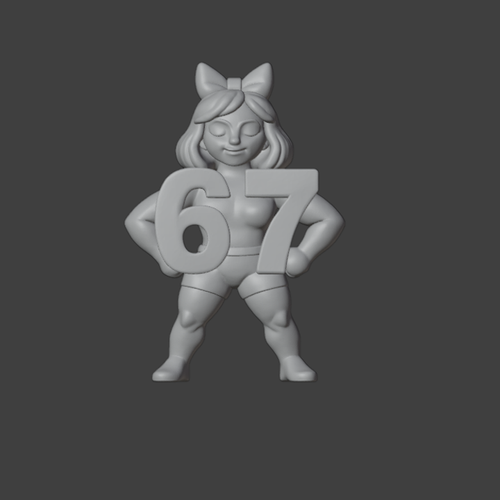 “67 Girl Pose” Meme Figure – 3D Print Model image