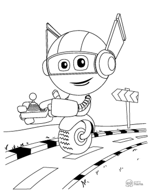 Cute Robot Cartoon coloring page free printable Sheet