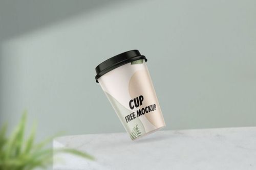 Single Gravity Cup of Coffee Mockup FREE PSD
