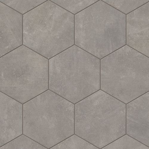 Dark grey hexagon tile in a matte finish, offering an industrial yet refined look for modern interiors