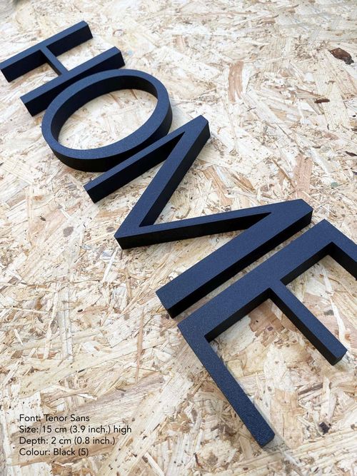 Letras 3D personalizadas de 10 a 20 cm de altura. Rótulos corpóreos a medida para interiores de cualquier fuente y color. 2 cm de espesor. imagen 1